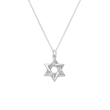 Necklace 952 Silver Plated- "Magen David"