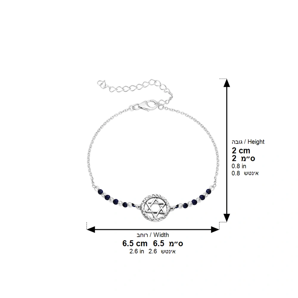 Bracelet 925 Silver Plated - "Magen David"