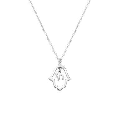 Necklace 952 Silver Plated- "Hamsa"