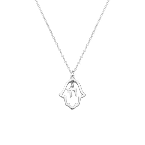 Necklace 952 Silver Plated- "Hamsa"