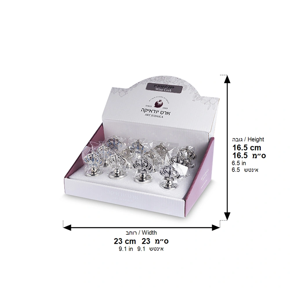 Full Display: Wine Cork 12pc Silver Color