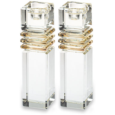 Crystal Candlesticks 17cm - Gold
