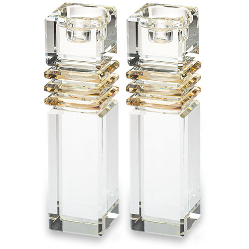 Crystal Candlesticks 17cm - Gold