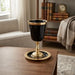 Aluminum Kiddush Cup 15 cm with Saucer - Black