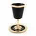 Aluminum Kiddush Cup 15 cm with Saucer - Black