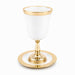 Aluminum Kiddush Cup 15 cm with Saucer - White