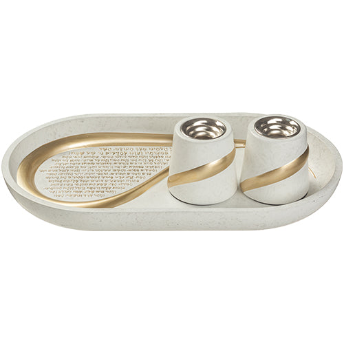 Polyresin Set Candle Holders Tray