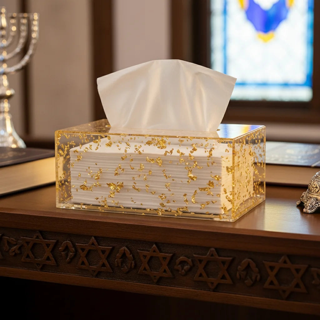 Lucite Tissue Box 22x12 cm - Gold