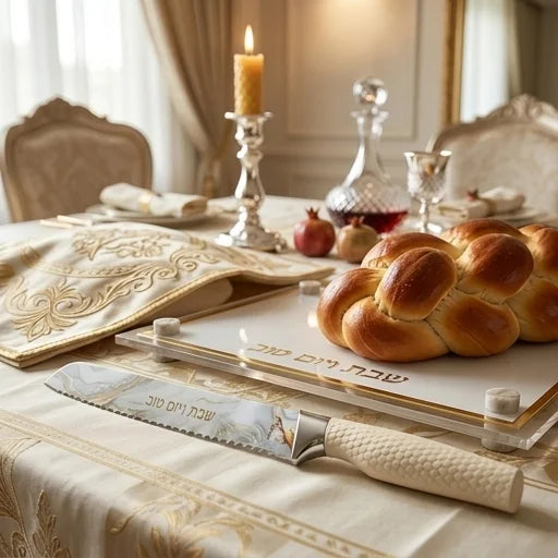 Printed Challah Knife 34 cm - "Shabbat and Holidays"
