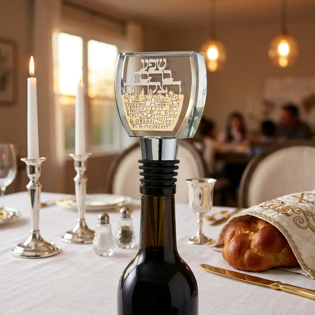 Crystal Wine Stopper 9 cm with Laser Cut Plaque
