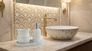 Polymer Set of Washing Cup & Soap Dispenser & Tray