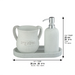Polymer Set of Washing Cup & Soap Dispenser & Tray