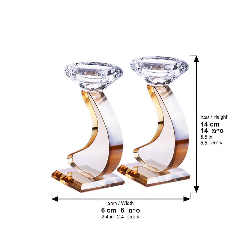 Crystal Candlesticks 14 cm