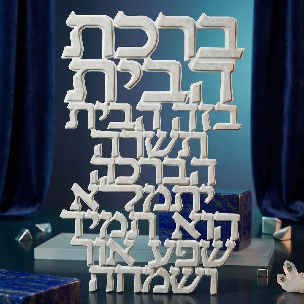Polymer Hebrew Home Blessing 30*20 cm