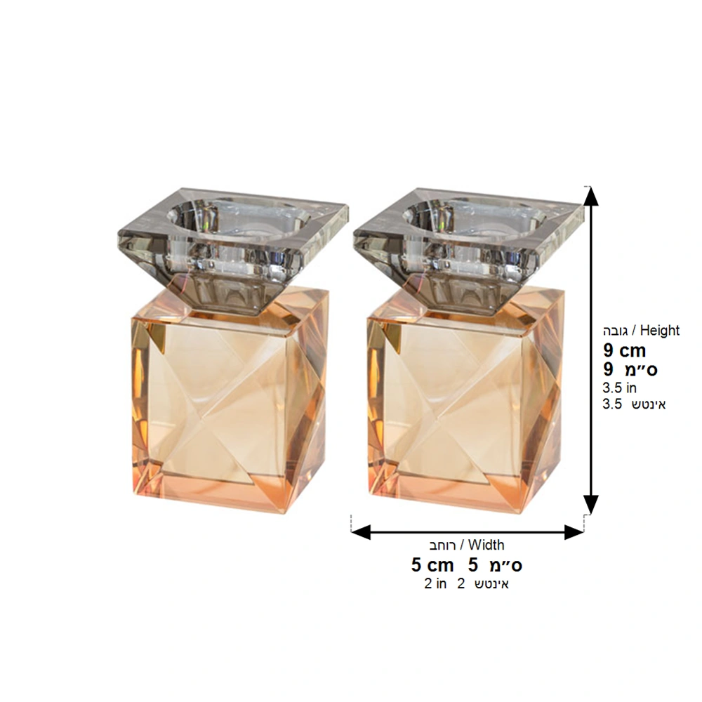 Pair of Crystal Candlesticks 9 cm