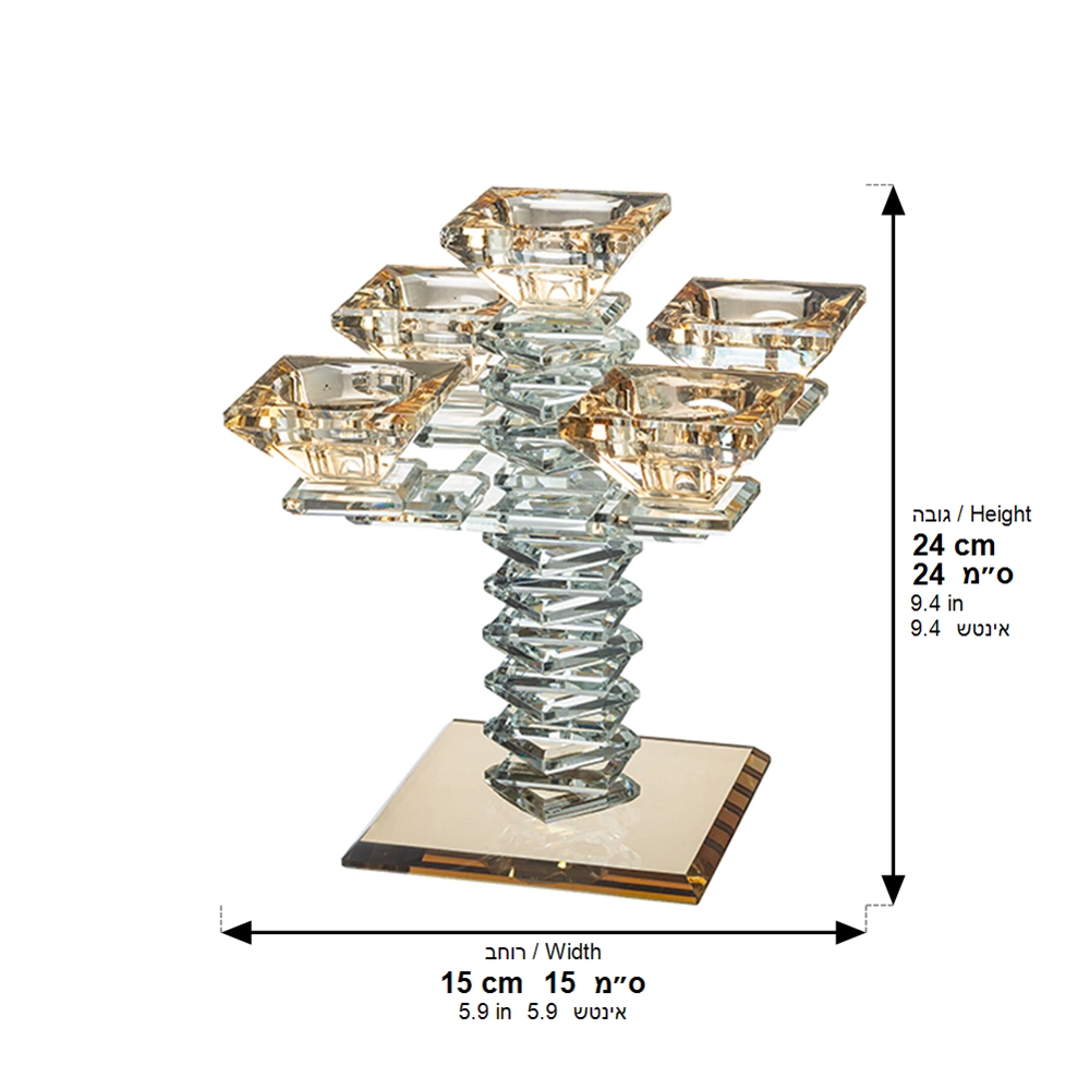 Crystal 5 Branch Candlesticks 20 cm
