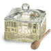 Crystal Honey Dish 7*7 cm with Metal Plaque