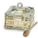 Crystal Honey Dish 7*7 cm with Metal Plaque