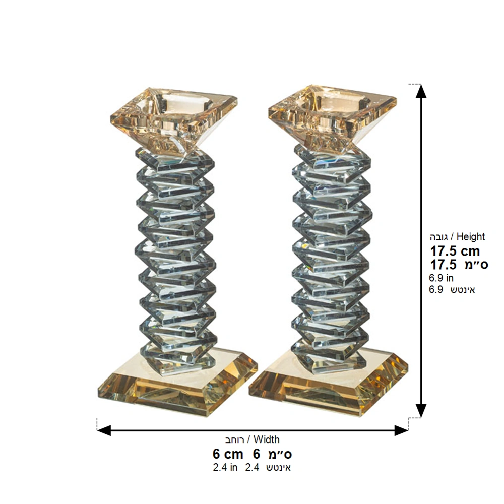 Pair of Crystal Elegant Candlesticks 17.5 cm