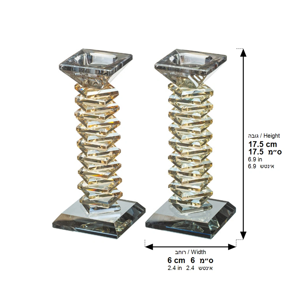 Pair of Crystal Elegant Candlesticks 17.5 cm