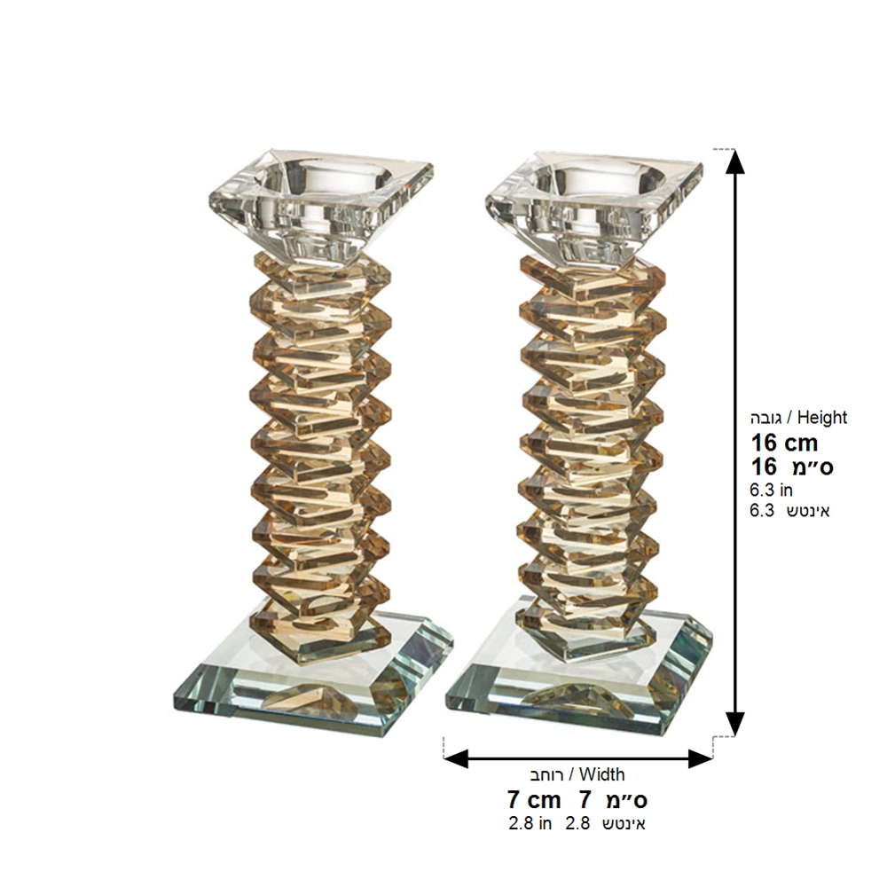 Pair of Crystal Elegant Candlesticks 17.5 cm