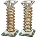 Pair of Crystal Elegant Candlesticks 17.5 cm
