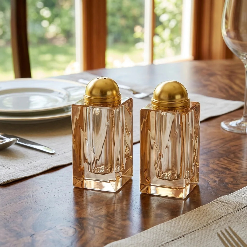 Gold Crystal Salt & Peper Holders 8*3 cm