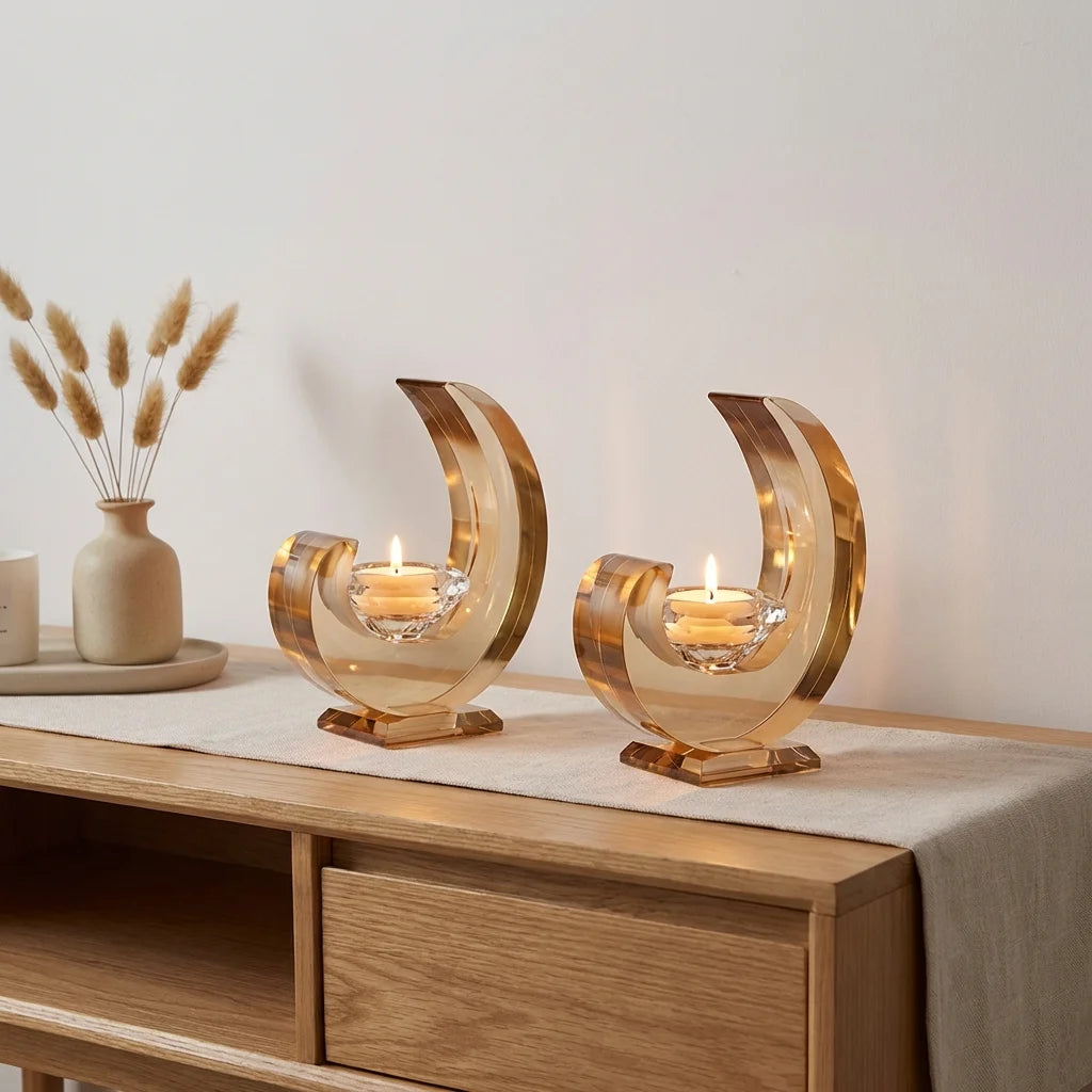 Crystal Candlesticks 14 cm