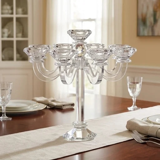 CRYSTAL CANDLESTICKS 9 BRANCH 26 CM
