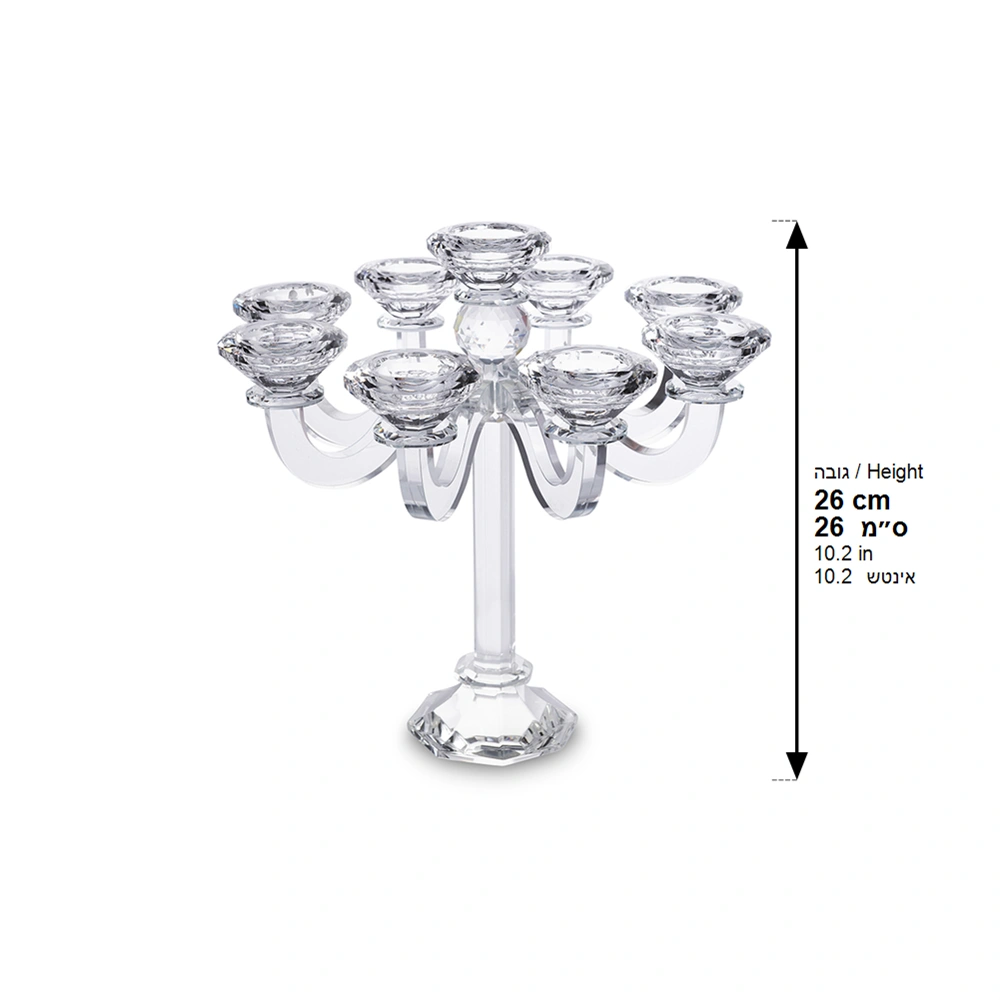CRYSTAL CANDLESTICKS 9 BRANCH 26 CM