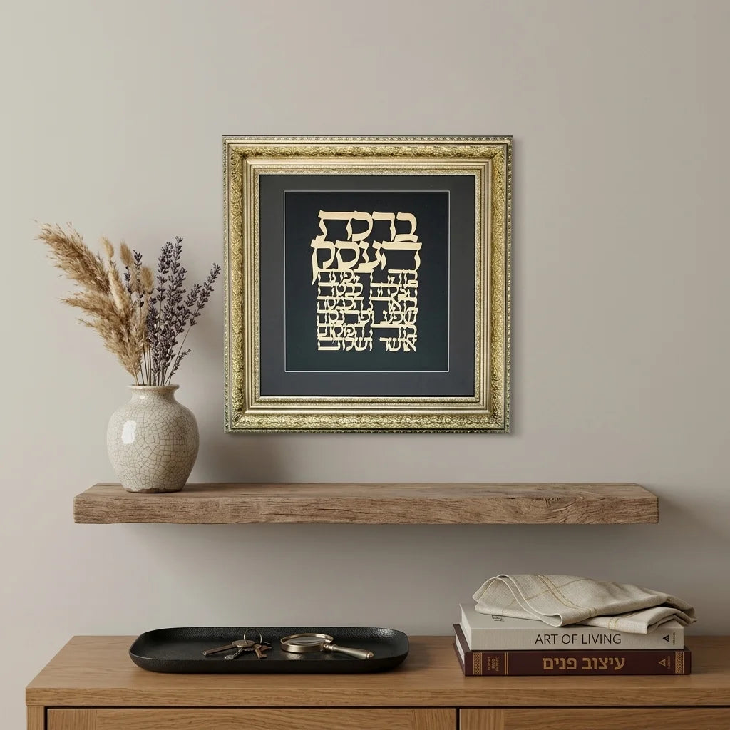 Framed Hebrew Business Blessing