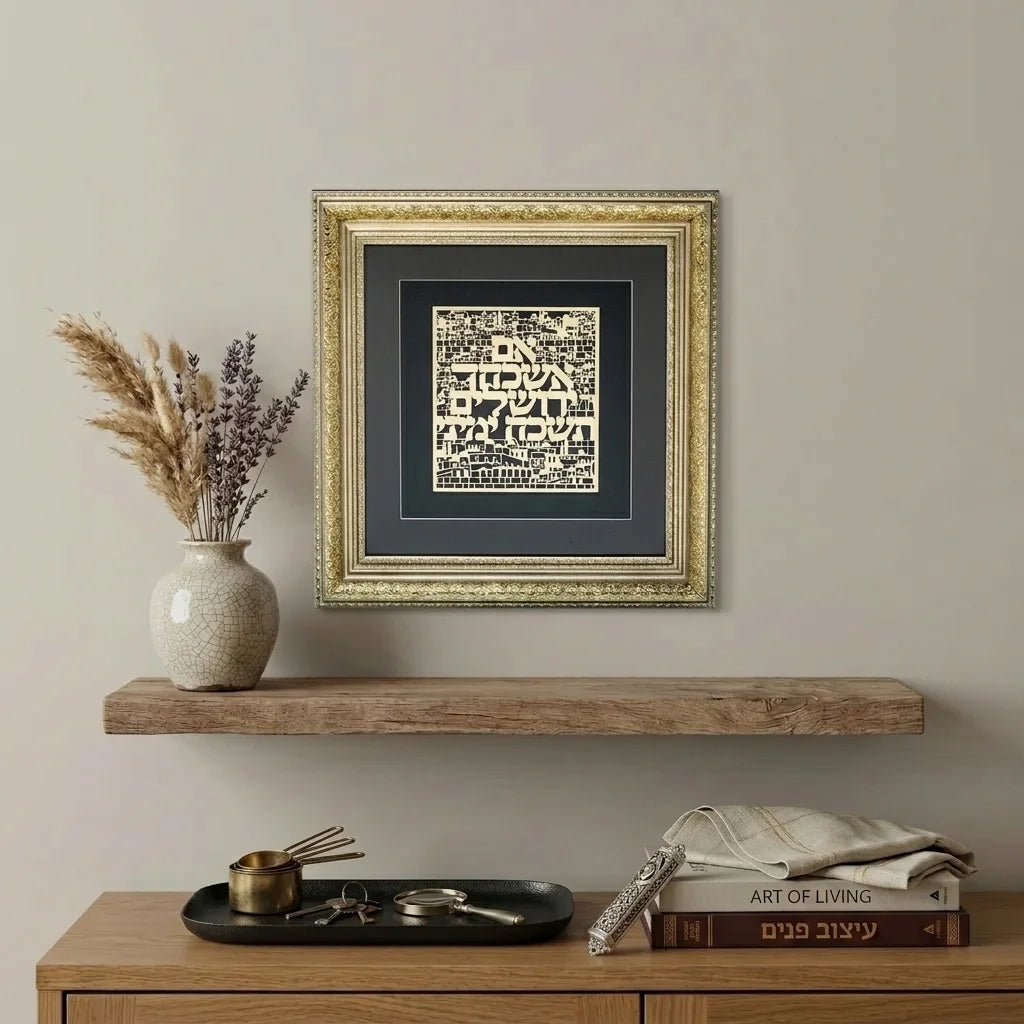 Framed Blessing with Gold Plate 42*43 cm
