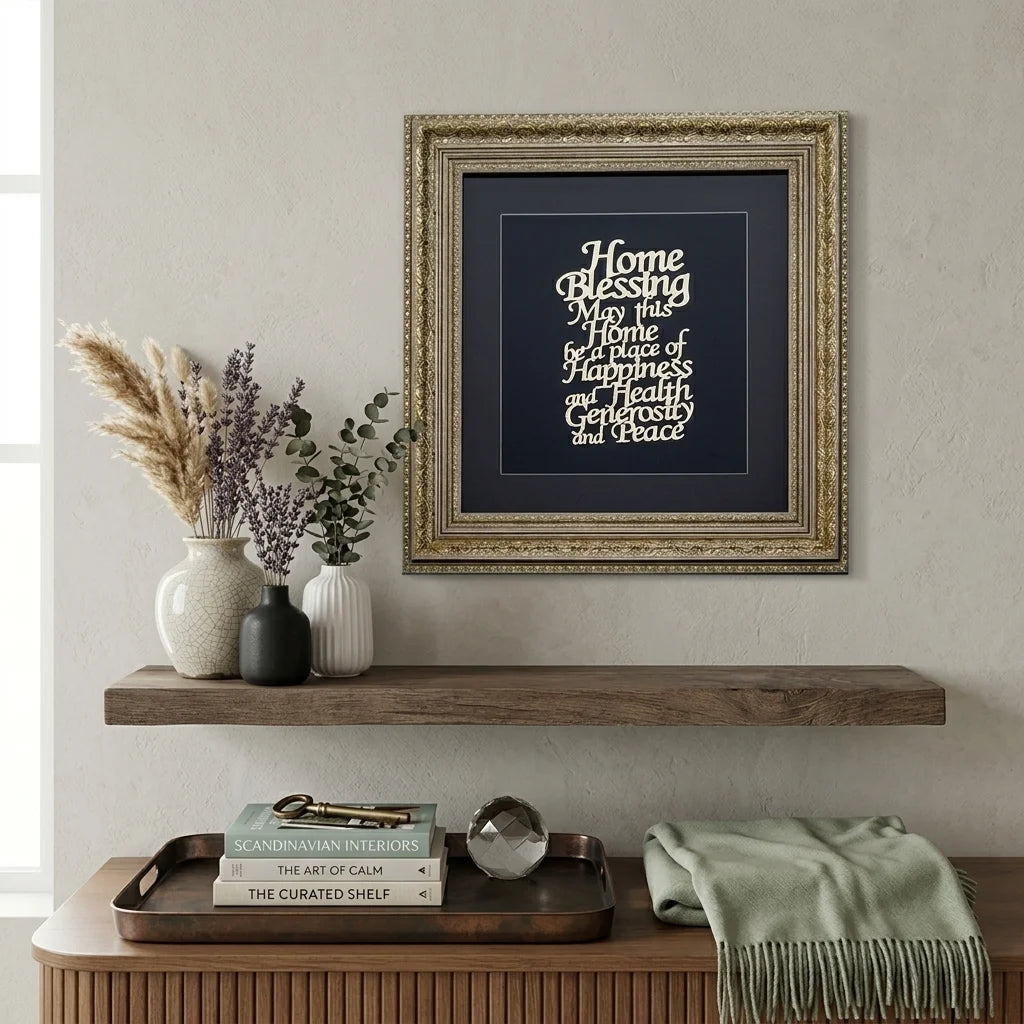 Framed Blessing with Gold Plate 42*43 cm