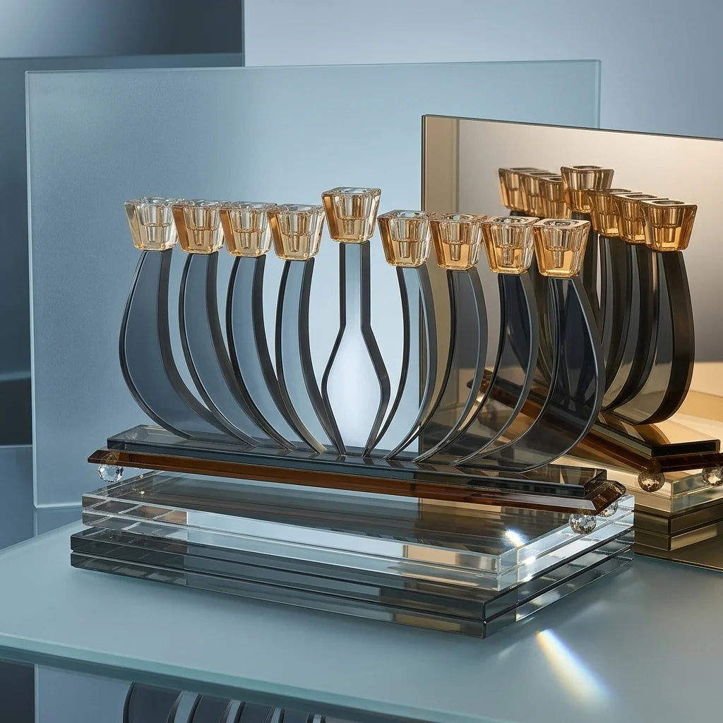 Crystal Elegant Menorah 16cm