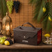 Leatherette Etrog Box, Handle & Lock 13*19*11 cm - Brown