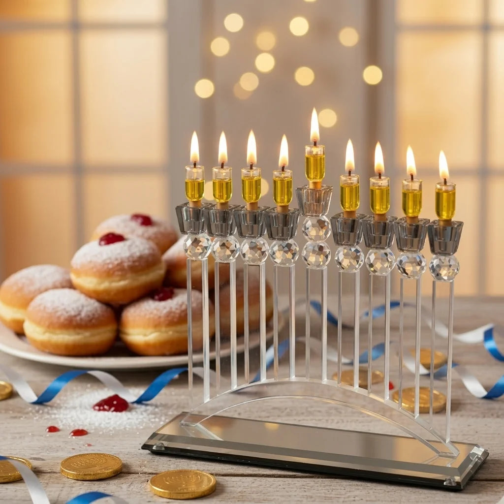 Crystal Elegant Menorah 26cm