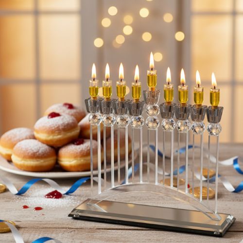 Crystal Elegant Menorah 26cm
