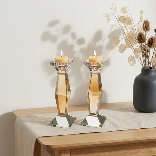 Pair of Crystal Elegant Candlesticks 20.5 cm