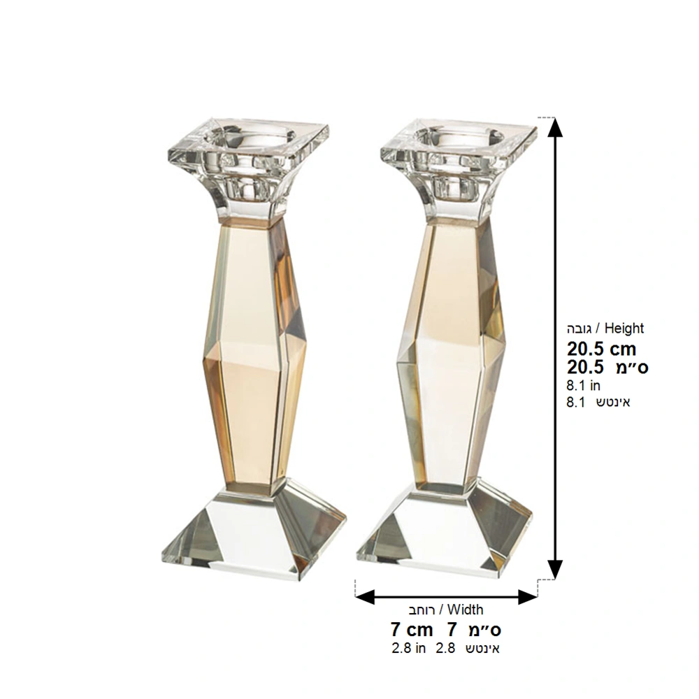 Pair of Crystal Elegant Candlesticks 20.5 cm