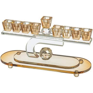 Elegant Crystal Menorah 13cm