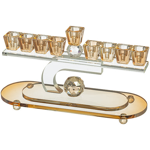 Elegant Crystal Menorah 13cm
