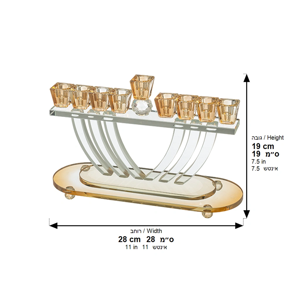 Crystal Elegant Menorah 15cm