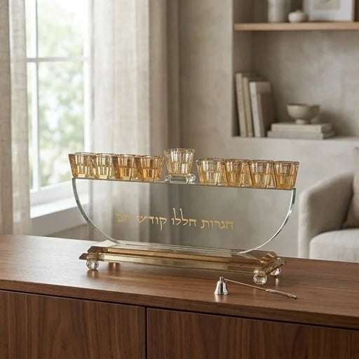 Crystal Elegant Menorah 14cm
