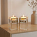 Crystal Candlesticks 8 cm with Metal Plaque