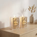 Crystal Candlesticks 7.5 cm with Metal Plaque