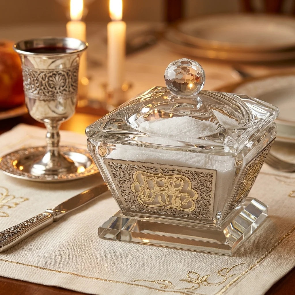 Crystal Salt Holder 6*4 cm with Laser Cut Plaque