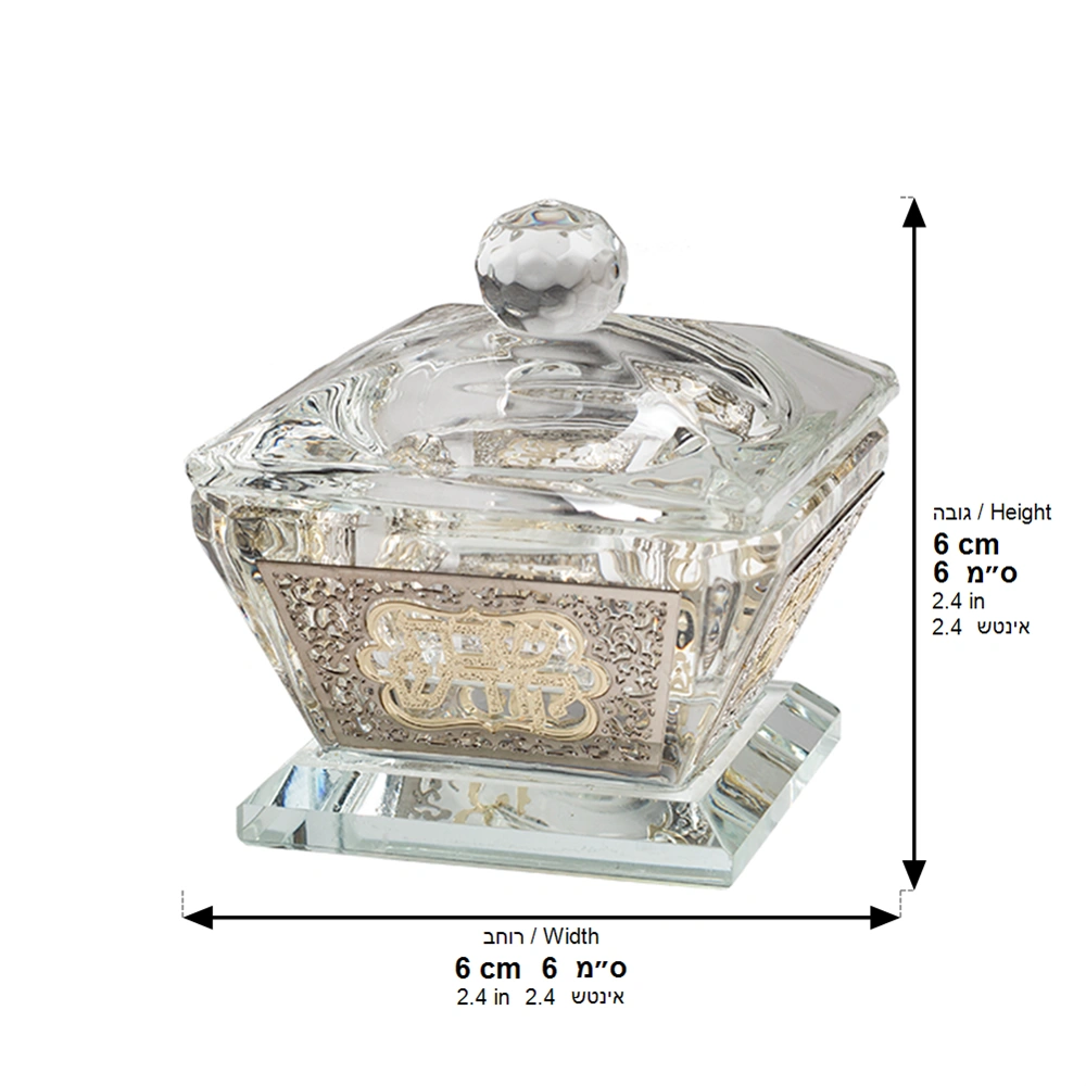 Crystal Salt Holder 6*4 cm with Laser Cut Plaque