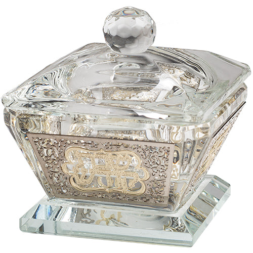 Crystal Salt Holder 6*4 cm with Laser Cut Plaque