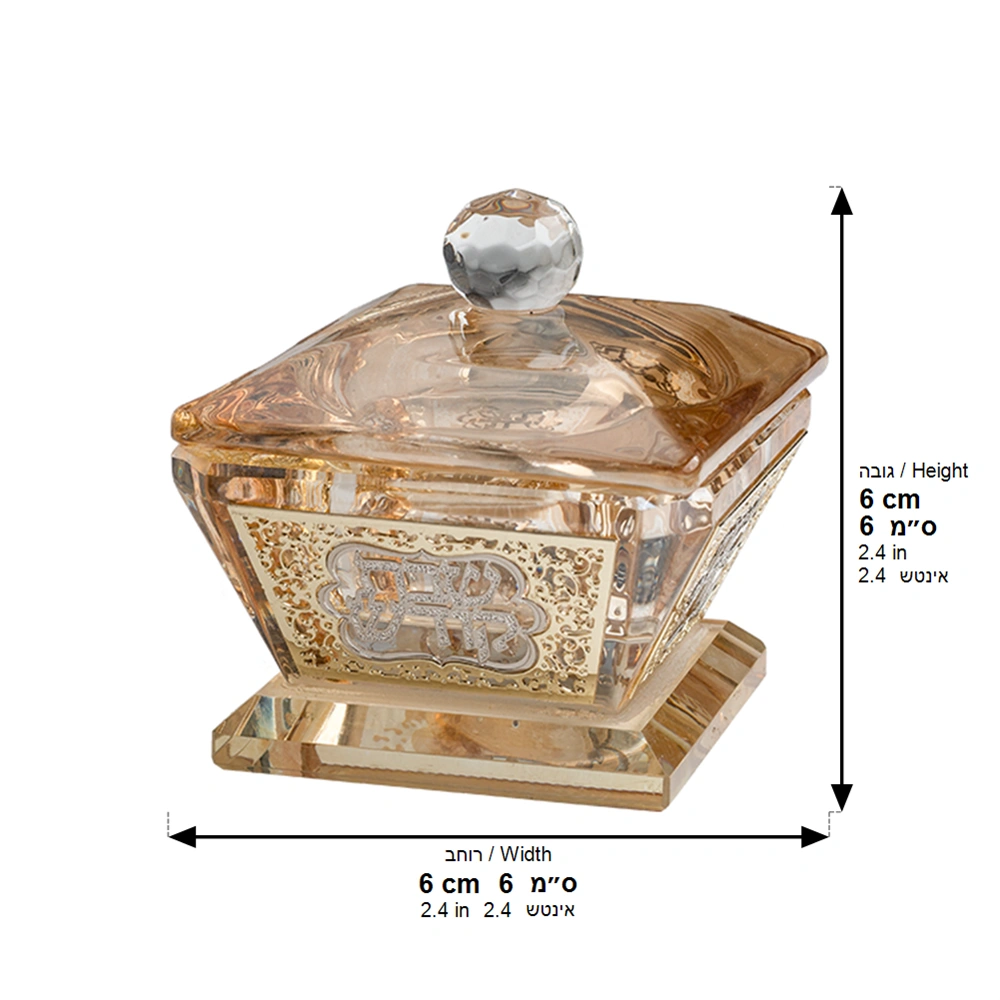 Crystal Salt Holder 6*4 cm with Laser Cut Plaque