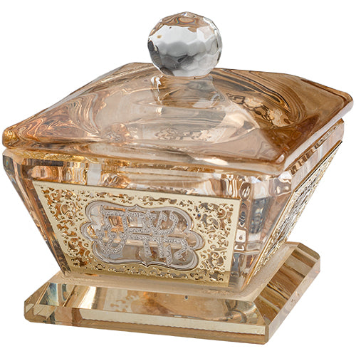 Crystal Salt Holder 6*4 cm with Laser Cut Plaque